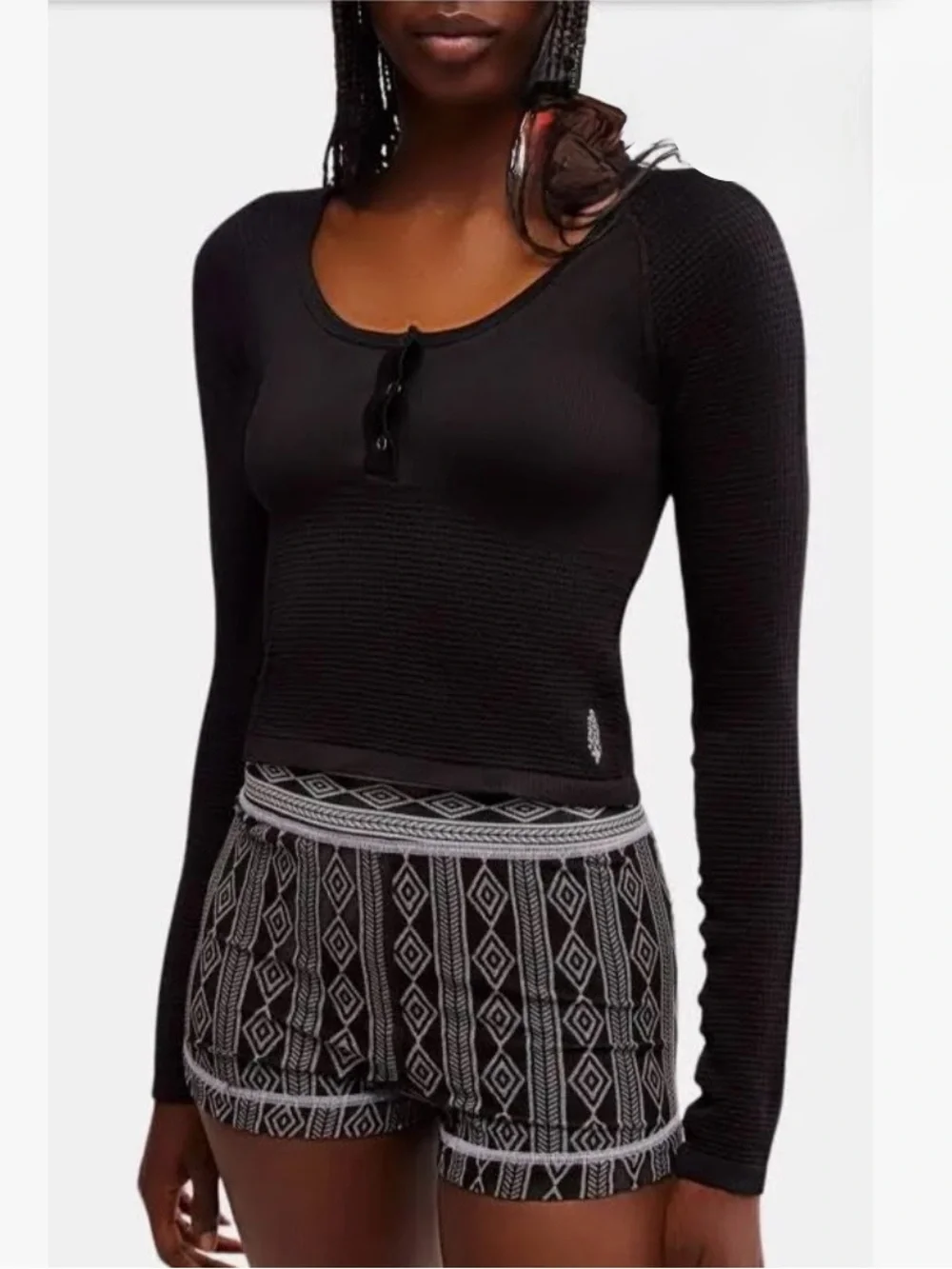 Free People Movement Bail Out Crop Thermal Top sz M/L